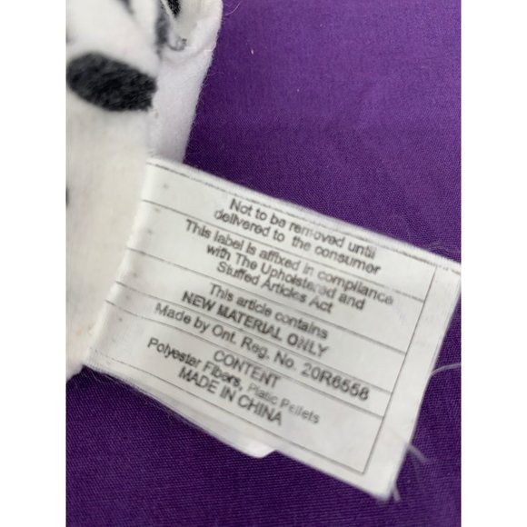 Small 6 Inch White Dog with Black Spots Brown Pleather Collar Plastic eyes Stain - Picture 4 of 9